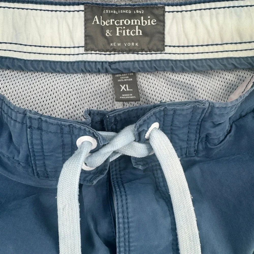 Abercrombie & Fitch Swim Trunks Mens XL Cargo Board Shorts Blue EUC